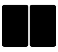 WENKO Placas protectoras para cocina Mod Negro, ajustable en altura para todo tipo de cocinas, tabla de cortar y protector contra salpicaduras, vidrio, 30 x 52 cm, juego de 2