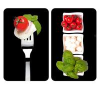 Wenko Placas Cobertoras de Vidrio Universales Caprese, Juego de 2 Piezas para Todos los Tipos de Cocinas, Vidrio Endurecido, 30 x 2 - 6 x 52 cm, Color Multicolor