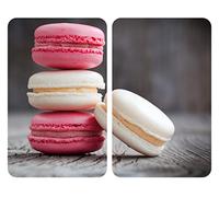 WENKO Placas cobertoras de vidrio universales Macarons 2 unidades 2er Set, Kochplattenabdeckung und Schneidebrett für alle Herdarten Diseño