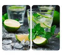 WENKO Placas cobertoras de vidrio universales Mojito 2 unidades juego de 2 piezas para todos los tipos de cocinas Diseño