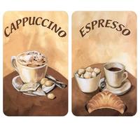 WENKO Placas protectoras para cocina Mod Café, ajustable en altura para todo tipo de cocinas, tabla de cortar y protector contra salpicaduras, vidrio, 30 x 52 cm, juego de 2