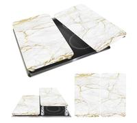 WENKO Placas protectoras para cocina Mod Mármol dorado, ajustable en altura para todo tipo de cocinas, tabla de cortar y protector contra salpicaduras, vidrio, 30 x 52 cm, juego de 2