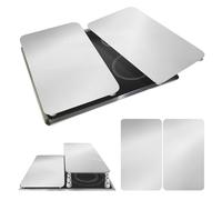 WENKO Placas protectoras para cocina Mod Plata, ajustable en altura para todo tipo de cocinas, tabla de cortar y protector contra salpicaduras, vidrio, 30 x 52 cm, juego de 2