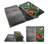 WENKO Placas protectoras para cocina Mod Romero, ajustable en altura para todo tipo de cocinas, tabla de cortar y protector contra salpicaduras, vidrio, 30 x 52 cm, juego de 2