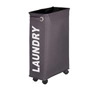 WENKO Pongotodo Corno gris - saco para la ropa sucia Capacidad: 43 l, Poliéster, 18.5 x 60 x 40 cm, Gris oscuro