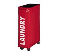 Wenko Pongotodo Corno Rojo - Saco para la Ropa Sucia Capacidad: 43 l, Poliéster, 18.5 x 60 x 40 cm, Rojo