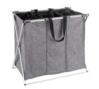 WENKO Pongotodo Trio gris moteado - Cesta para la ropa Capacidad: 130 l, Poliéster, 63 x 57 x 38 cm, Gris