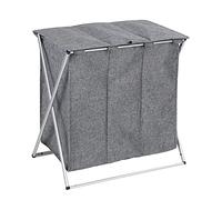 WENKO Pongotodo Trio Top gris mezclado - cesta para la ropa Capacidad: 118 l, Poliéster, 57 x 57 x 38 cm, Gris