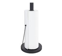 Wenko Portarrollos de cocina Clayton, soporte independiente de color negro para rollos de cocina comunes, metal recubierto de polvo, medidas diametro 15 x 33 cm, 55015100