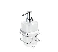 Wenko Premium Dosificador Jabón 0.355 L, Acero Inoxidable, Plata Brillante, 8.7x9.5x17.5 cm