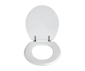 Wenko Prima - Asiento de Inodoro Adecuado para cisternas con sujeción de Metal, Material Cromo y MDF, Color Blanco