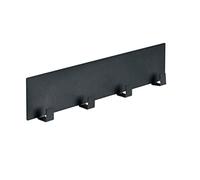 WENKO Riel colgador magnético negro Ima, accesorio Black Outdoor Kitchen con 4 ganchos para colgar textil y accesorios de grill, fijación rápida sin taladrar en superficies metálicas, 30 x 6,5 x 2 cm