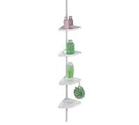 Wenko Rinconera telescópica Easy blanco - con 4 repisas, Aluminio, Blanco