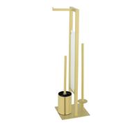 Wenko Rivalta soporte para papel higiénico con escobilla de wc oro 26034100