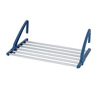 WENKO Secador de ropa telescópico para balcón, tendedero universal extensible para interior y exterior, fabricado en aluminio inoxidable, longitud total 6 m, (An. x A x P): 57-106 x 21 x 37,5 cm
