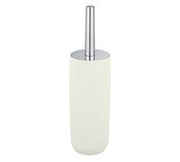 WENKO Set de accesorios para inodoro Agropoli, blanco crema, portaescobillas cerrado de plástico, calidad con diseño vívido y superficie texturizada, sin BPA, escobilla higiénica, Ø 10 x 36,5 cm