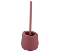 WENKO Set de accesorios para inodoro Badi, cerámica de calidad, superficie mate, incluye escobilla de WC con cabezal de silicona de Ø 7,5 cm efecto antiadherente, Ø 13,5 x 38 cm, rosa envejecido