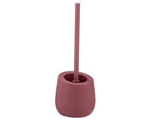 WENKO Set de accesorios para inodoro Badi, cerámica de calidad, superficie mate, incluye escobilla de WC con cabezal de silicona de Ø 7,5 cm efecto antiadherente, Ø 13,5 x 38 cm, rosa envejecido