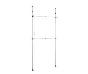 WENKO Sistema telescópico Herkules Basic - Sistema de orden ajustable, sistema de guardarropa, Acero, 75-120 x 165-300 x 11 cm, Blanco