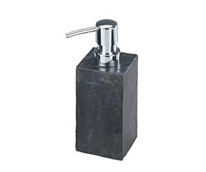 Wenko Slate Rocks - Dispensador de jabón, de Acero Fino Inoxidable y poliresina, 6 x 17 cm