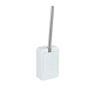 WENKO Static-Loc escobillero Osimo, escobillero para el cuarto baño de plástico de calidad, incl. escobilla de silicona autolimpiante, fijación sin taladrar, 12 x 41 x 6 cm, blanco