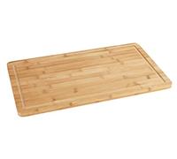 WENKO Tabla de cobertura en bambú - Tabla de cocina, tabla para cortar con ranura de goteo, Bambú, 52 x 1.5 x 30 cm, Marrón