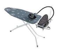 WENKO Tabla de planchar Professional - Tabla de planchar extra ancha, adecuada para estaciones de planchado de vapor, soporte retráctil, Metal con recubrimiento de polvo, 48 x 130 cm, Blanco