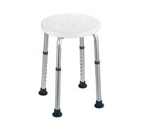 WENKO Taburete de baño Secura, regulable en altura - Taburete para bañera, capacidad de carga 120 kg, plástico, 45.5 x 39.5-57.5 x 45.5 cm, Blanco