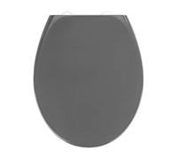 WENKO Tapa de WC Samos gris - antibacteriano, dispositivo automático de descenso, Duroplast, 37.5 x 44.5 cm, Gris oscuro