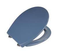 Wenko Tapa de WC Samos Slateblue Antibacteriano, Dispositivo automático de Descenso, sujeción higiénica Fix-Clip Azul - Azul Oscuro