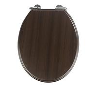 Wenko Tapa de WC Wenge - Dispositivo automático de Descenso, MDF, 35.5 x 42.5 cm, Marrón Oscuro