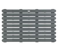Wenko Tarima de baño Indoor & Outdoor Gris 50 x 80 cm - Alfombra de baño, Rejilla para Ducha, baño, Piscina, Sauna con Estructura Antideslizante, plástico, 80 x 3 x 50 cm, Gris