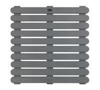 WENKO Tarima de baño Indoor & Outdoor gris 55 x 55 cm - alfombra para ducha, rejilla para ducha, baño, piscina, sauna con estructura antideslizante, plástico, 55 x 3 x 55 cm, Gris