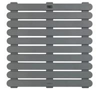 WENKO Tarima de baño Indoor & Outdoor gris 55 x 55 cm alfombra para ducha, rejilla para ducha, baño, piscina, sauna con estructura antideslizante Gris