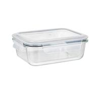 WENKO Tarro de cristal Pacu para conservar alimentos, capacidad de 1 L, a prueba de fugas con tapa y junta de silicona para un almacenamiento hermético en el frigorífico, apilable, 21 x 7,5 x 15 cm