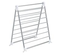 Wenko Secadora de bañera Profesional, Secadora Flexible con 10 Metros de Longitud de Secado para la bañera, Ajustable en Pasos, de Acero Inoxidable con Patas de plástico, 65 x 150 x 2,5 cm