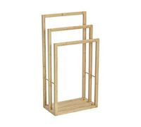 Wenko Toallero Bambusa, Robusto Toallero de Bambú con 3 Varillas para Guardar Toallas, (Ancho x Alto x Profundidad): 42.5 x 82 x 23.5 cm, Natural