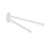 Wenko Toallero Basic Blanco - 2 Brazos Flexibles, Metal, 4.5 x 9.5 x 41 cm, Blanco