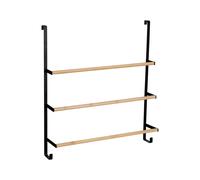 Wenko Toallero de bambú para puerta (negro)
