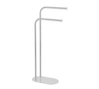 WENKO Toallero Mod, Levante Elegante toallero de pie y Perchero de Acero Inoxidable Brillante para baño 36x17x79 cm diseño Moderno Plata Brillante
