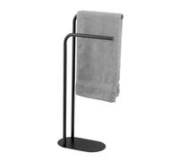 WENKO Toallero Mod, Levante Soporte Independiente para Toallas Perchero Accesorios de baño Elegante diseño Moderno Acero Negro 30 x 79 x 17 cm