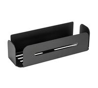WENKO Turbo-Loc® Bivio Black - Estante de baño de aluminio mate para almacenamiento en el baño, fijación sin taladrar, color negro