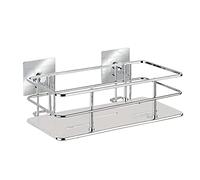 WENKO Turbo-Loc Cesto Quadro - Fijación sin taladrar, Acero inoxidable, 24 x 10 x 14.5 cm, Cromo