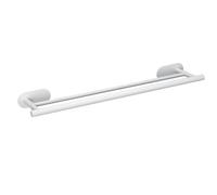 WENKO Turbo-Loc® Duo Orea - Toallero Doble (60 cm, Acero Inoxidable, 60 x 4,5 x 12 cm), Color Blanco