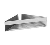 Wenko Turbo-Loc Genova - Bandeja de baño de Acero Inoxidable Mate Fijar sin taladrar con Sistema de Almohadilla Adhesiva, 36 x 8 x 17 cm