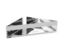 WENKO Turbo-Loc Genova Shine - Estante esquinero de acero inoxidable para fijar sin taladrar con sistema de almohadilla adhesiva, ahorro de espacio, almacenamiento de artículos de tocador, 36 x 8 x 17