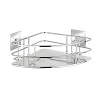 WENKO Turbo-Loc rinconera Quadro - Fijación sin taladrar, Acero inoxidable, 27.5 x 10 x 19.3 cm, Cromo