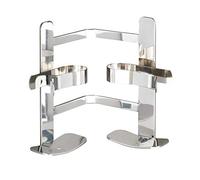 WENKO Turbo-Loc® soporte esquinero para champú Duo Clippsy - fijar sin taladrar, Acero inoxidable, 20 x 18 x 13.5 cm, Brillante