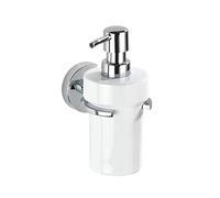 WENKO Vacuum-Loc dosificador de jabón Capri - fijar sin taladrar Capacidad: 0.33 l, Cinc moldeado bajo presión, 8 x 17 x 13 cm, Cromo