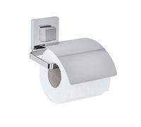 WENKO Vacuum-Loc portarrollos de papel higiénico cover de acero fino Quadro, Acero inoxidable, 13 x 11.5 x 14 cm, Brillante